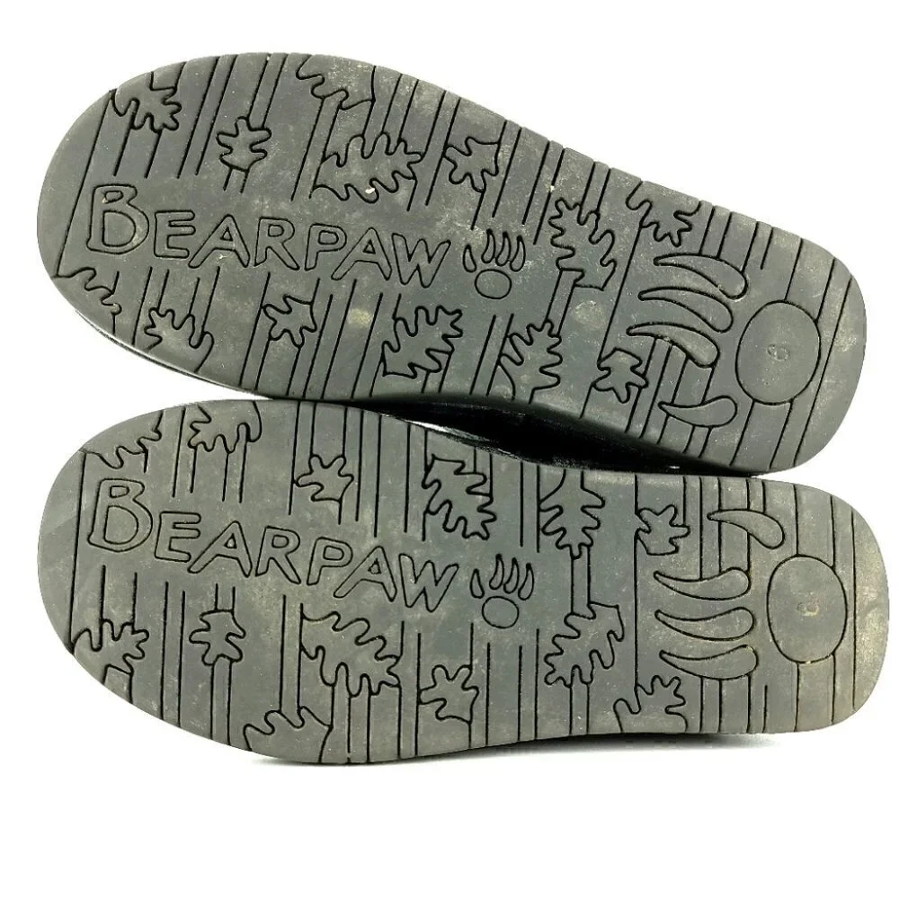 Bearpaw Women's 6 Suede Black Slip-On Modern Winter Boots Sheepskin Lined - Picture 8 of 11